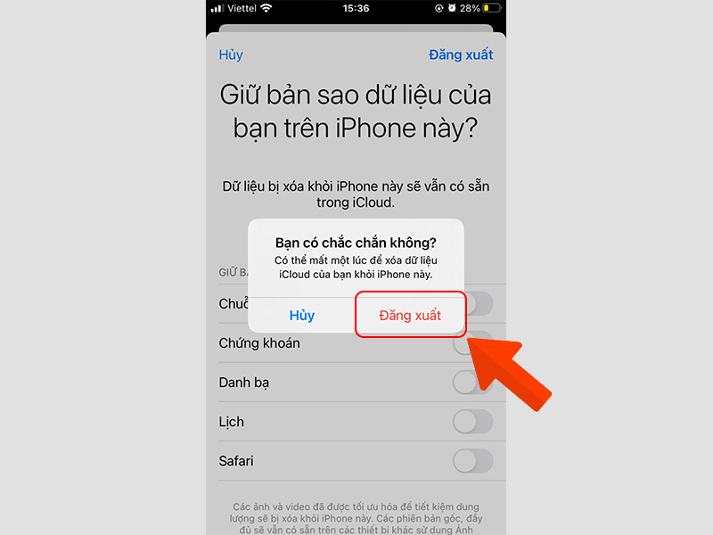 Cách thoát iCloud trên iPhone/iPad bước 3